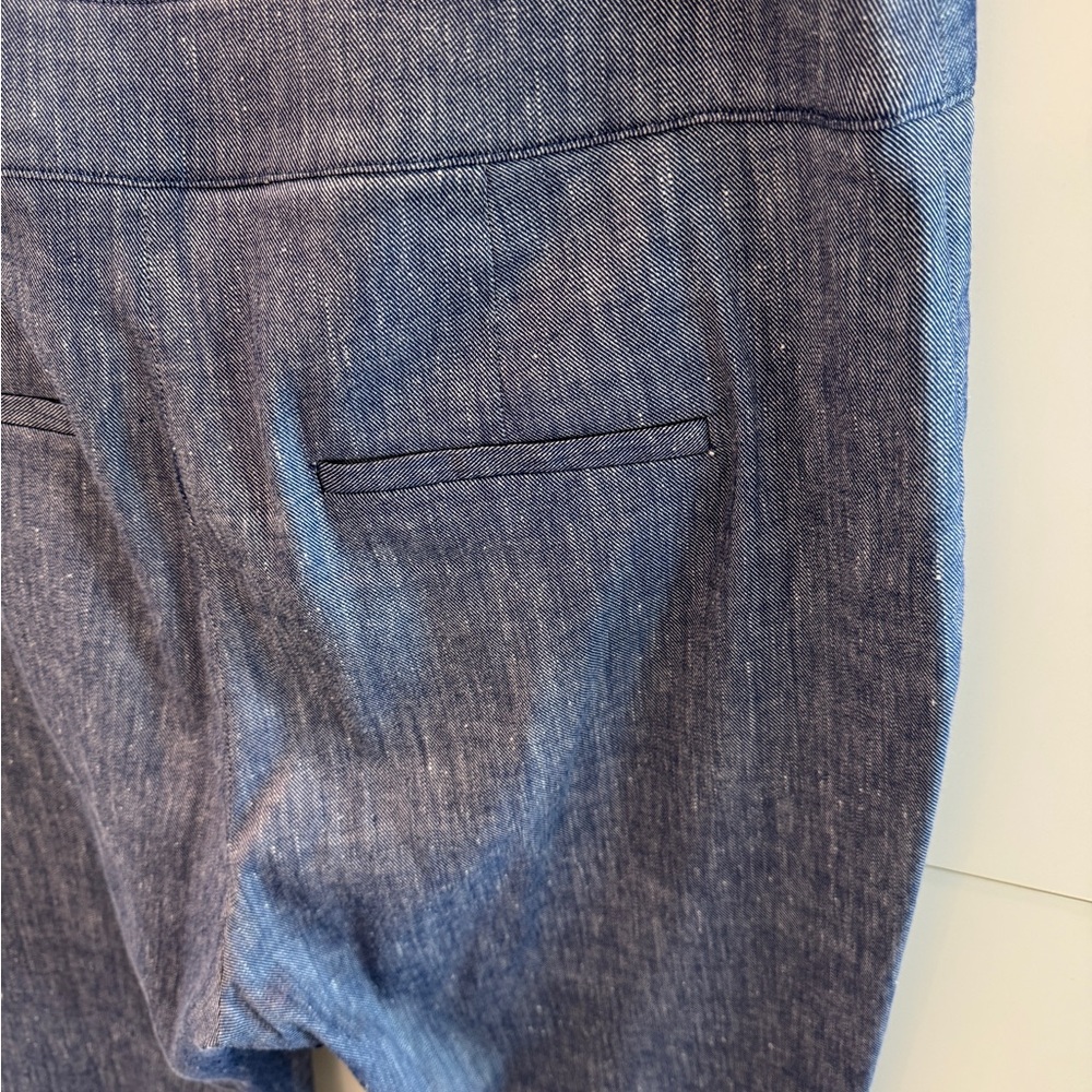 Veronica Beard Chambray Cropped Pants - Size 16 - Picture 8 of 13